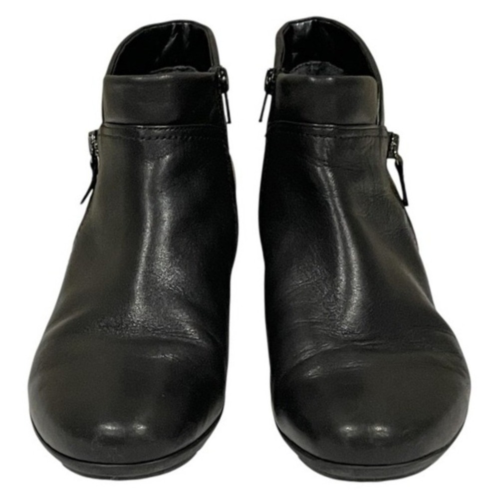Gabor Womens Black Leather Boots 8.5‎ Slip On Ankle Booties 35-634-27 *READ*
